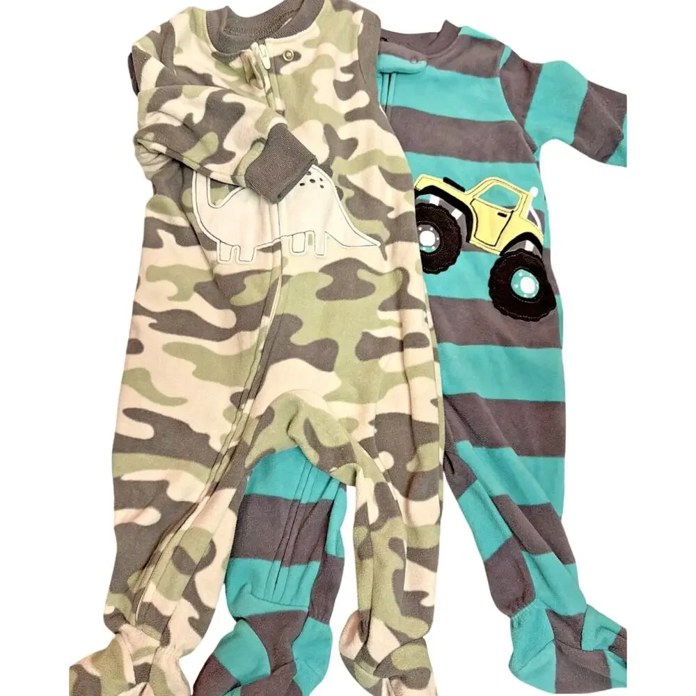 Carter’s Set Of 2 Baby Boys Cozy Fleece Zip-Up Sleep & Play 6 Mo
